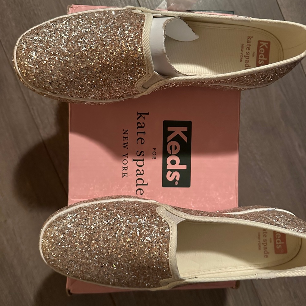 Kate Spade glitter slip on Keds